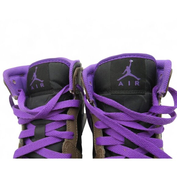 Air Jordan 1 Mid GS Sneakers Brown/Black/Purple DQ8423-215 Youth 7Y - Picture 4 of 10
